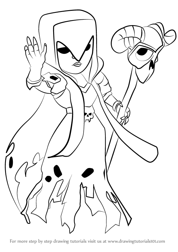 596x843 Learn How To Draw Witch From Clash Clans (Clash