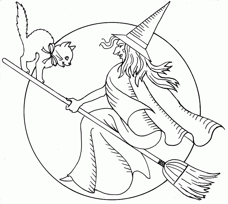 780x697 Vintage Halloween Witch Drawing Images Amp Pictures
