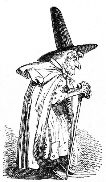 344x590 Vintage Black And White Drawing Of A Friendly Looking Witch