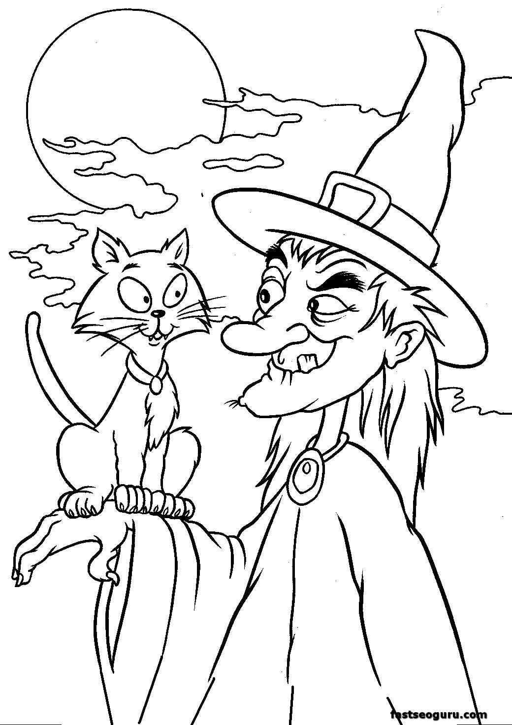 1040x1472 Witch Coloring Sheets