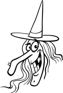 211x310 Free Printable Halloween Witch Coloring Page For Kids