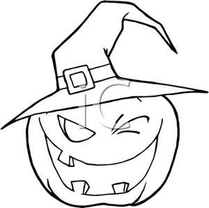 300x298 Pumpkin With Witch Hat Clipart