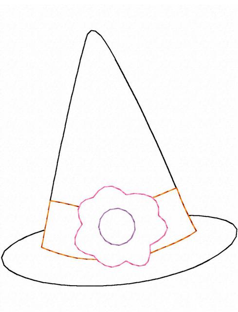 489x640 Witches Hat Color Work Embroidery Design