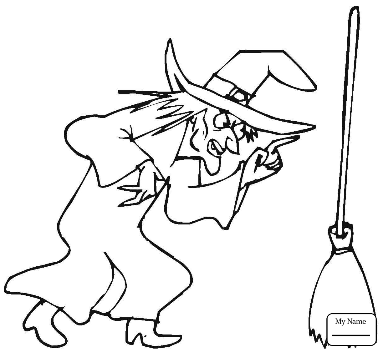 Witch On Broom Drawing at GetDrawings | Free download