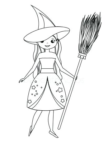 347x450 Cute Witch Coloring Pages Cartoon Witch Coloring Pages To Download
