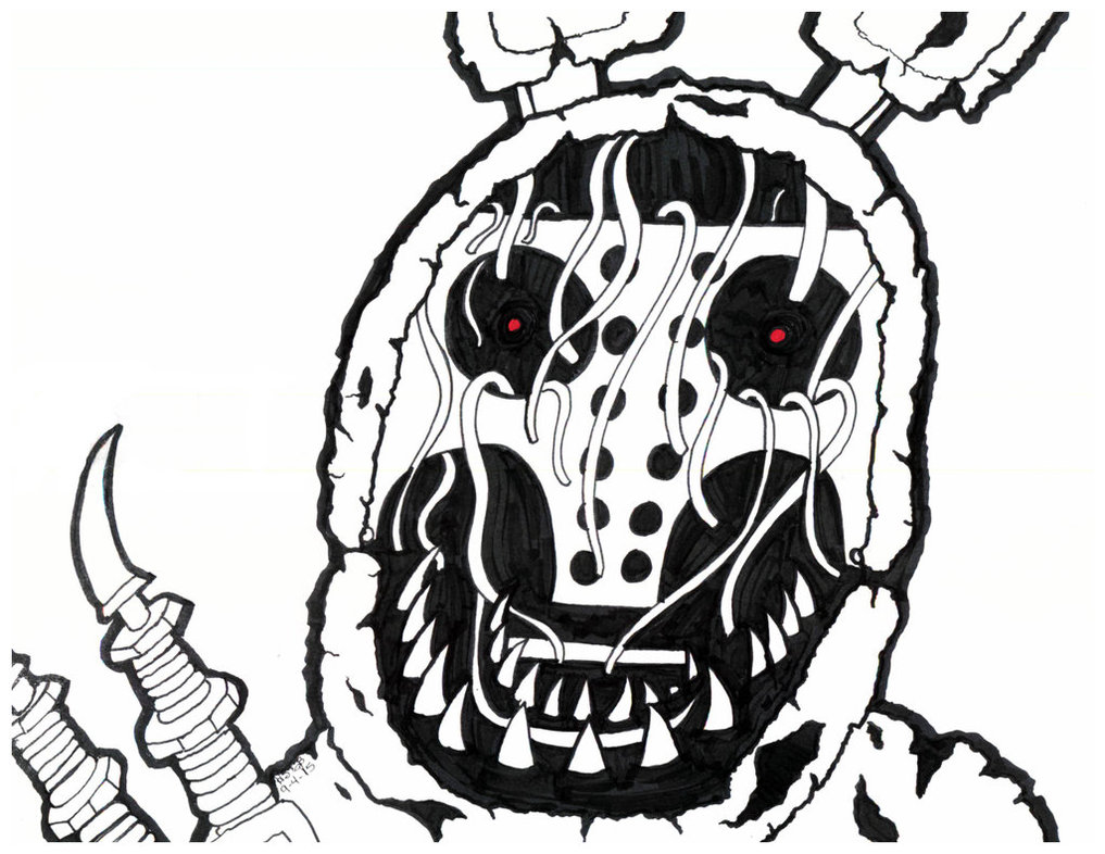 1017x786 Withered Bonnie Black And White By Nataliadriscol