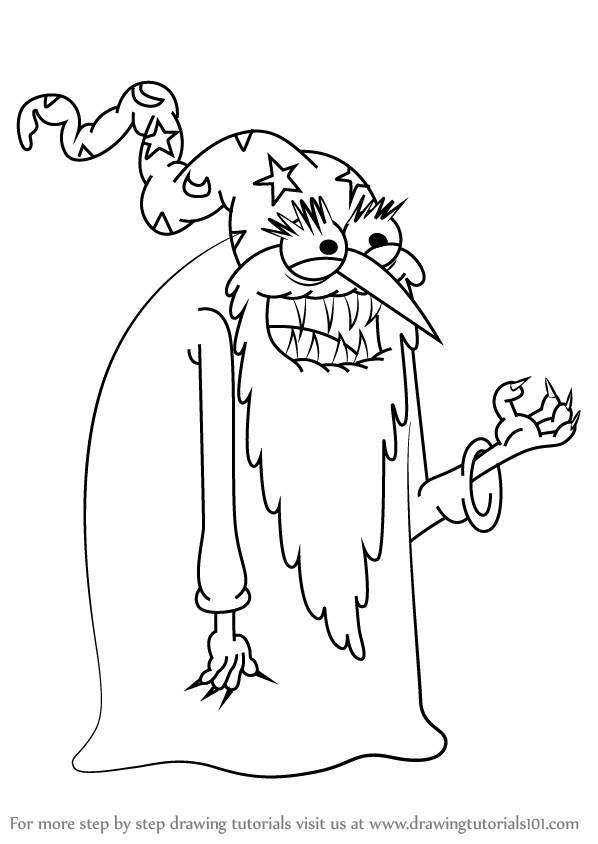 598x844 Learn How To Draw Evil Wizard From Uncle Grandpa (Uncle Grandpa