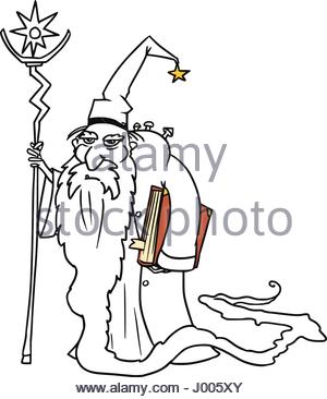 300x366 Sketch Drawing Illustration Of Fantasy Wizard Or Sorcerer Stock