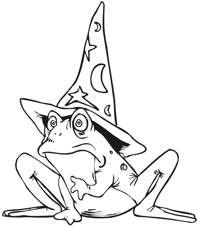 660x757 Frog Coloring Page Frog Wearing A Wizard's Hat