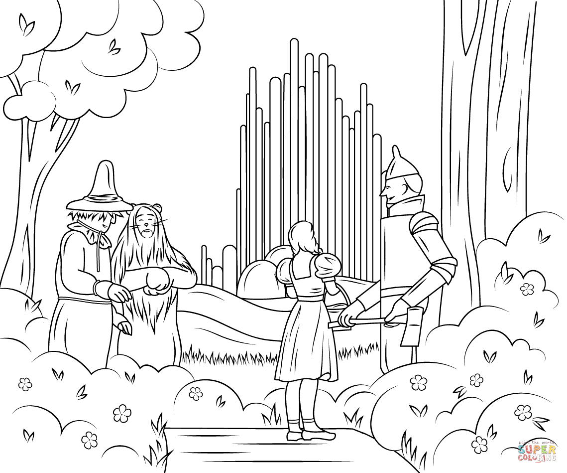 1139x949 Wizard Of Oz Emerald City Coloring Page Free Printable Coloring