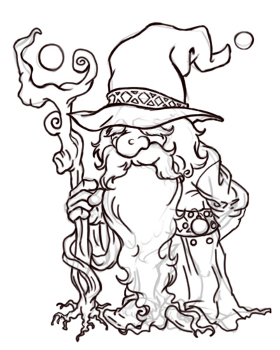 400x500 Cartoon Wizard Drawing