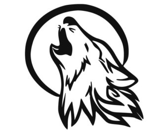 340x270 Howling Wolf Decal Etsy
