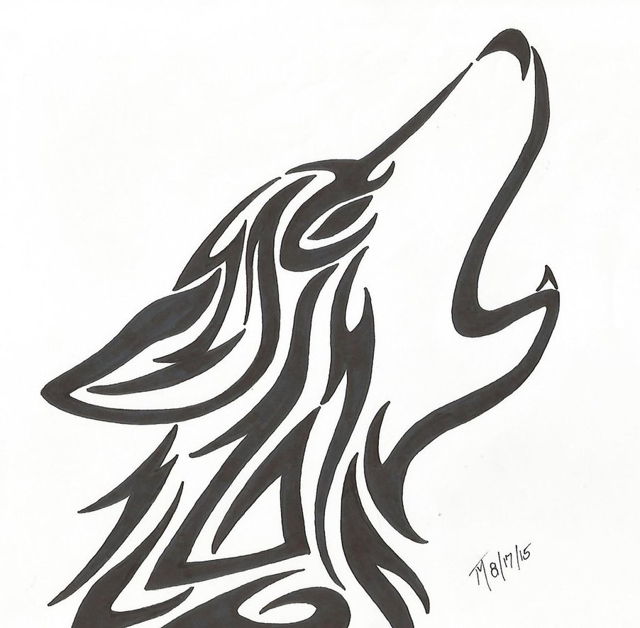 902x886 Tribal Wolf Head By Toxic Moon Dragon