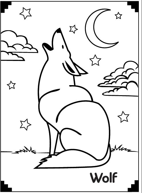 495x671 Wolf And Moon Coloring Pages Animal Coloring Pages