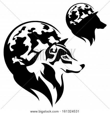 450x470 Wolf Profile Against Full Moon Vector Amp Photo Bigstock