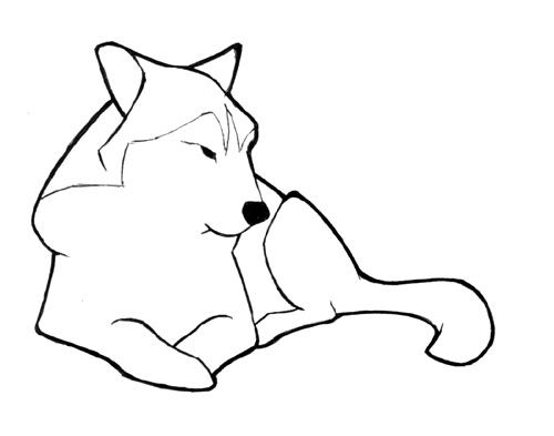 500x393 Easy Wolf Drawings Tattoo Clipart. Cartoon Cute Wolf Coloring