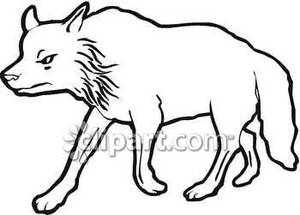300x215 Wolf Clipart Black And White