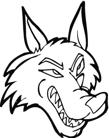 378x480 Cartoon Wolf Head Coloring Page Free Printable Coloring Pages