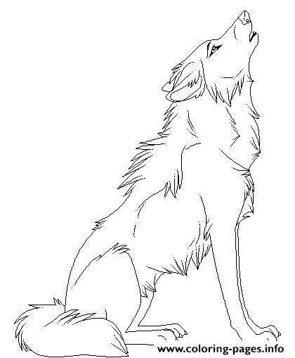 420x509 Cartoon Animal Howling Wolf Coloring Pages Printable