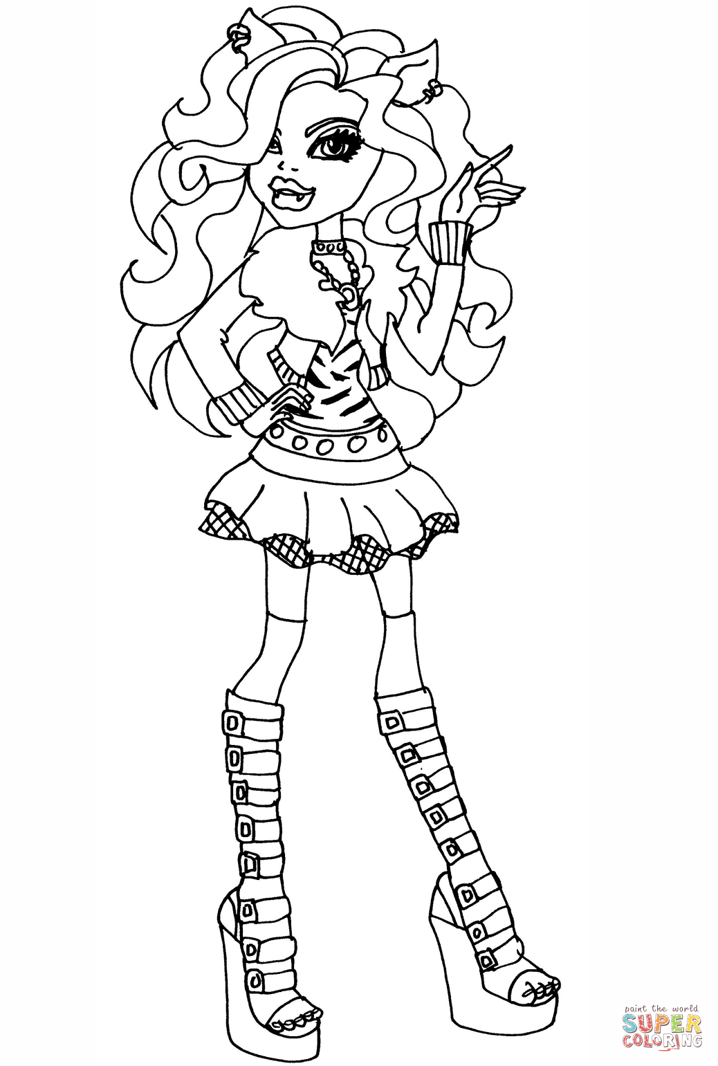 1038x1541 Monster High Clawdeen Wolf Coloring Page Free Printable Coloring