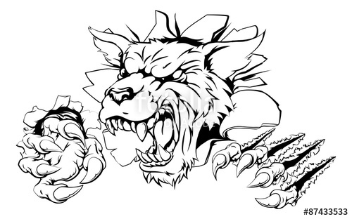 500x312 Wolf Ripping Through Wall Stock Image And Royalty Free Vector