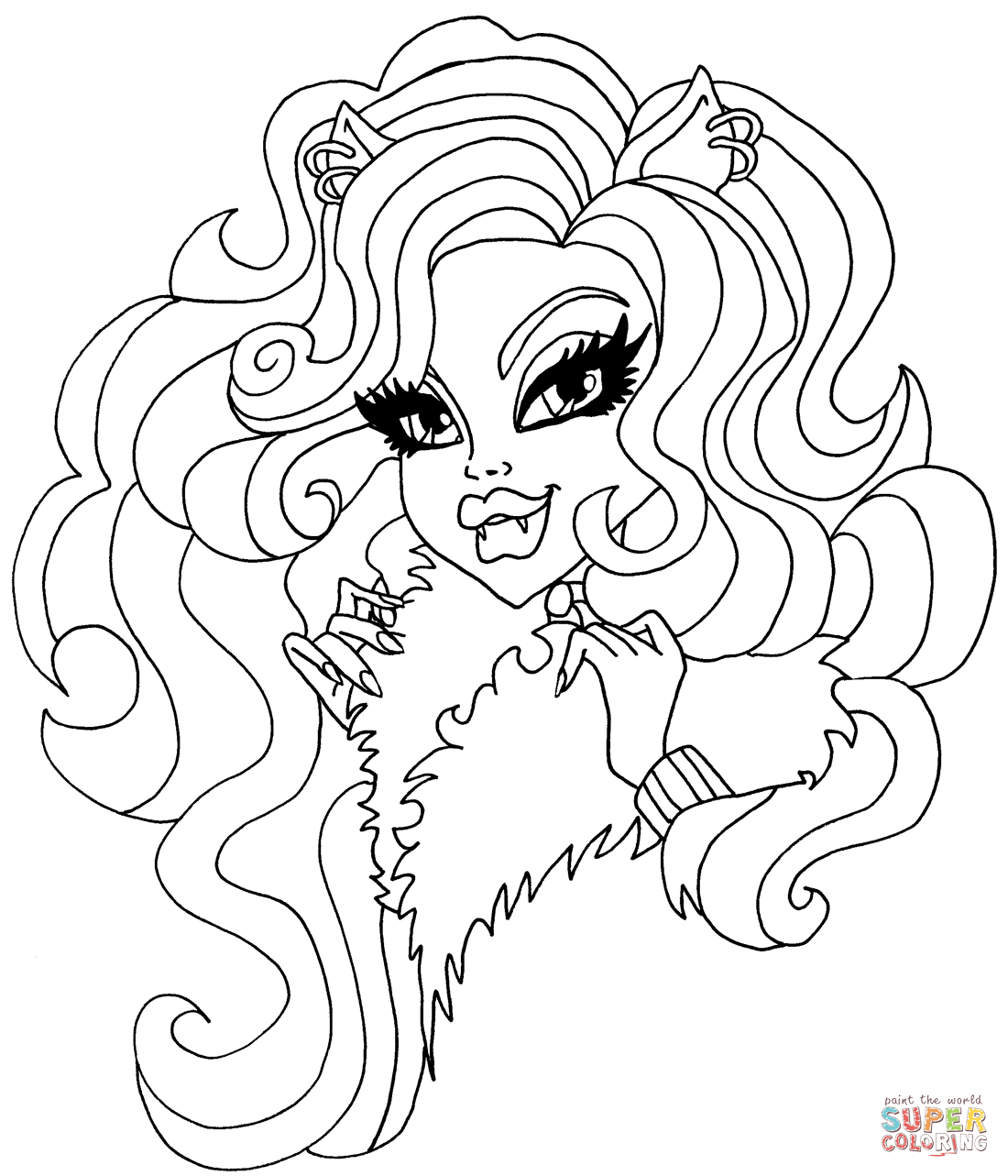 1100x1283 Clawdeen Wolf Coloring Page Free Printable Coloring Pages