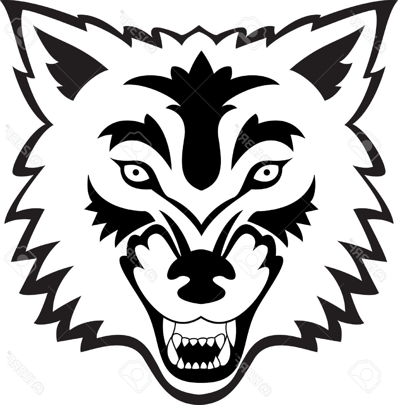1276x1300 How To Draw A Wolf Head Tribal Tattoo