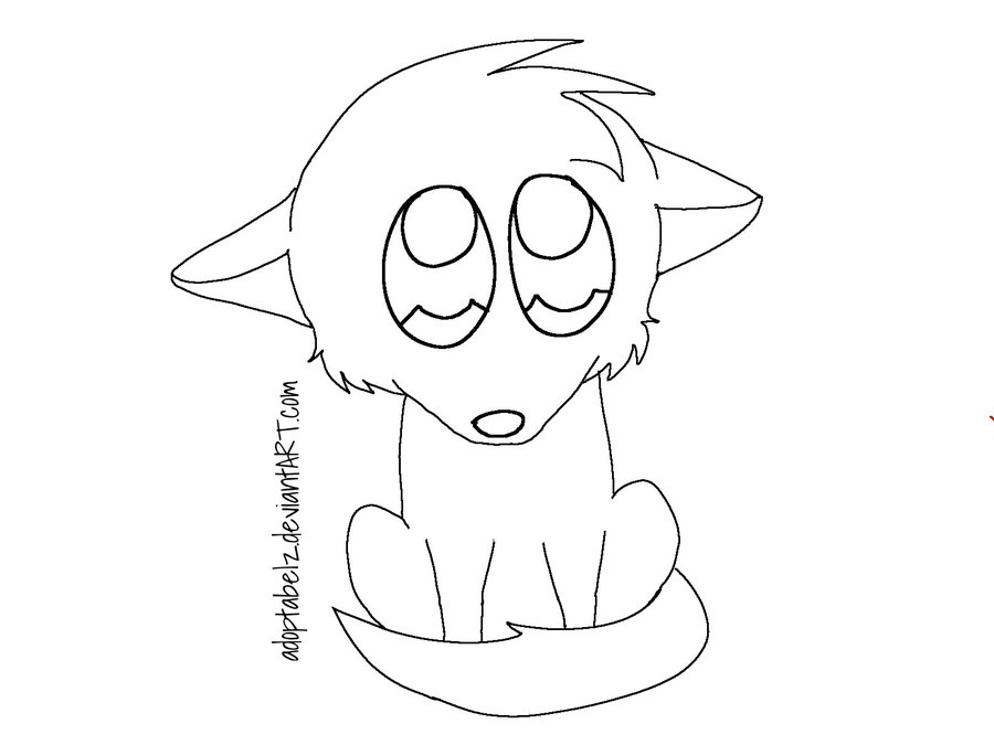 900x675 Free Cute Wolf Pup Lineart By Adoptabelz