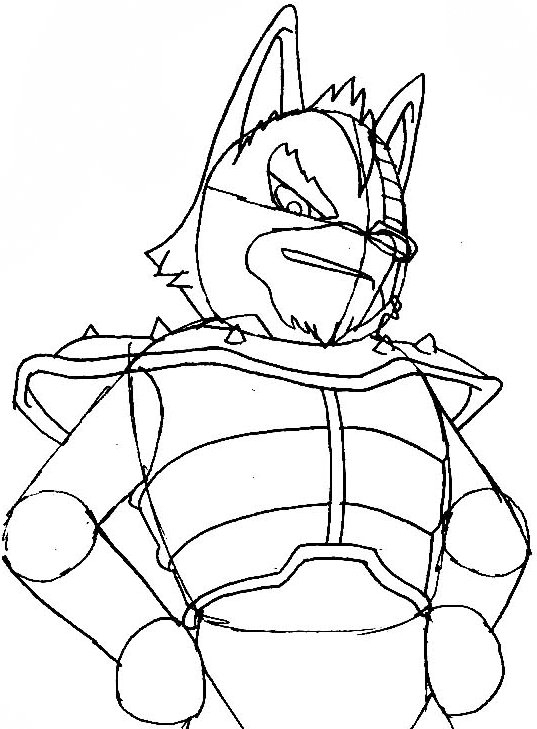 537x729 How To Draw Wolf O'Donnell From The Star Wolf Team With Easy Step