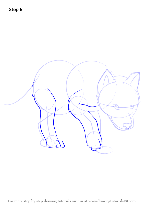 596x842 Learn How To Draw A Wolf Pup (Wild Animals) Step By Step Drawing