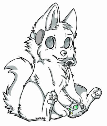 343x404 Video Game Wolf Template By Komoroshi