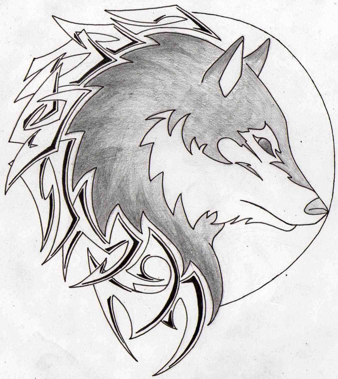1350x1512 Tribal Wolf Drawings In Pencil