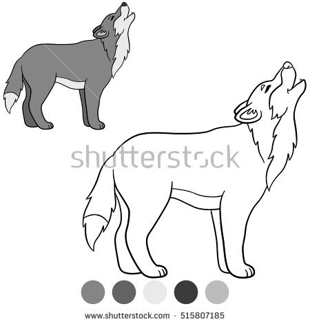 450x470 Drawn Howling Wolf Adorable