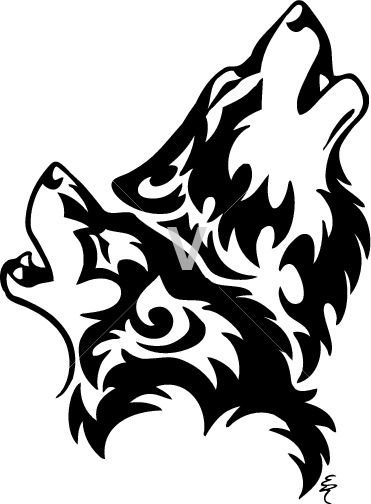371x504 Drawn Howling Wolf Black And White