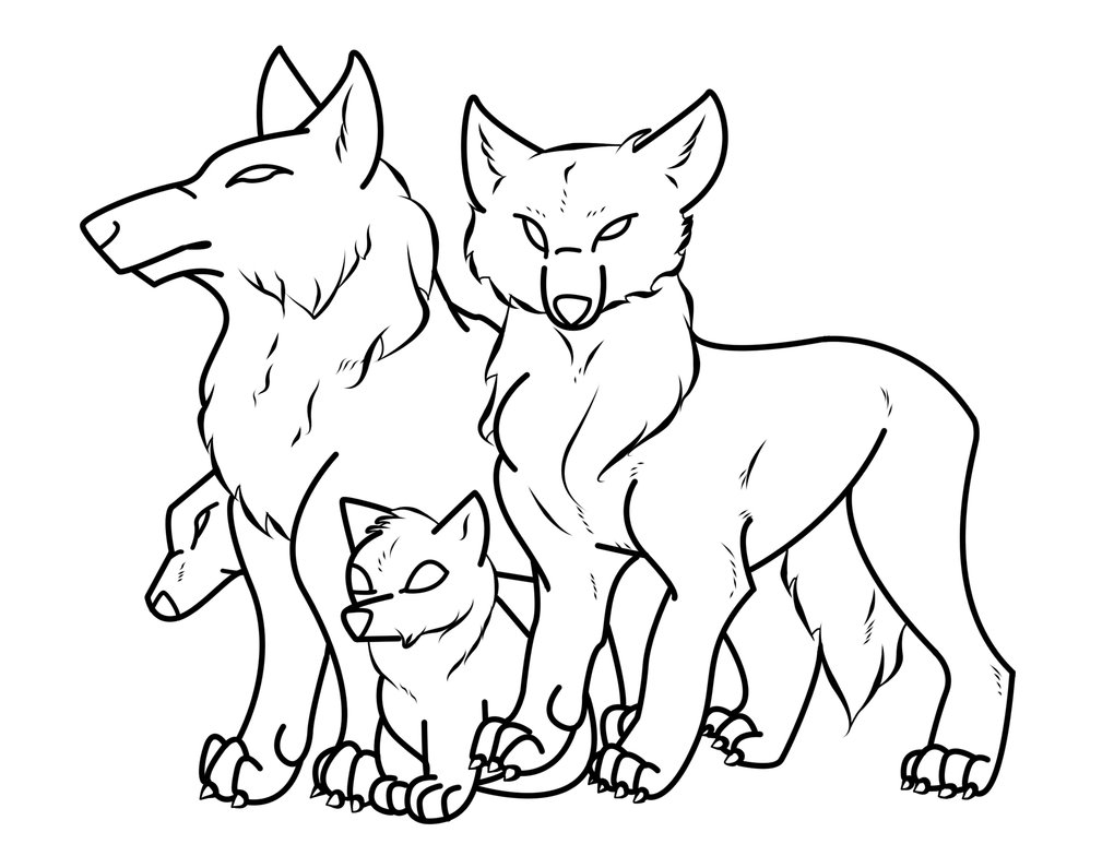 1020x784 Wolf Family Outline By Crochetamommy