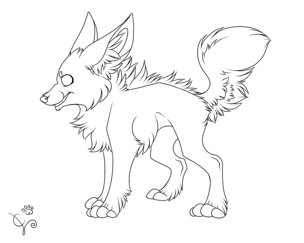 999x799 Free Wolf Outline By Kekeywolf