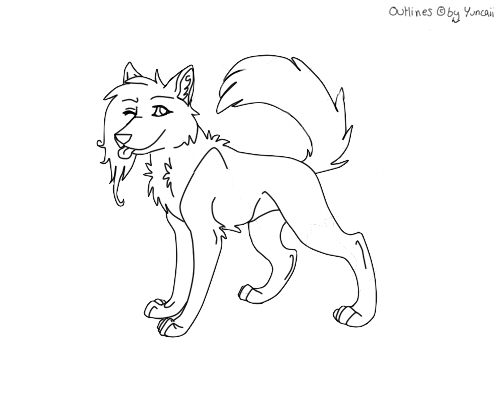 500x400 Free Wolf Outlines By Yuncaii