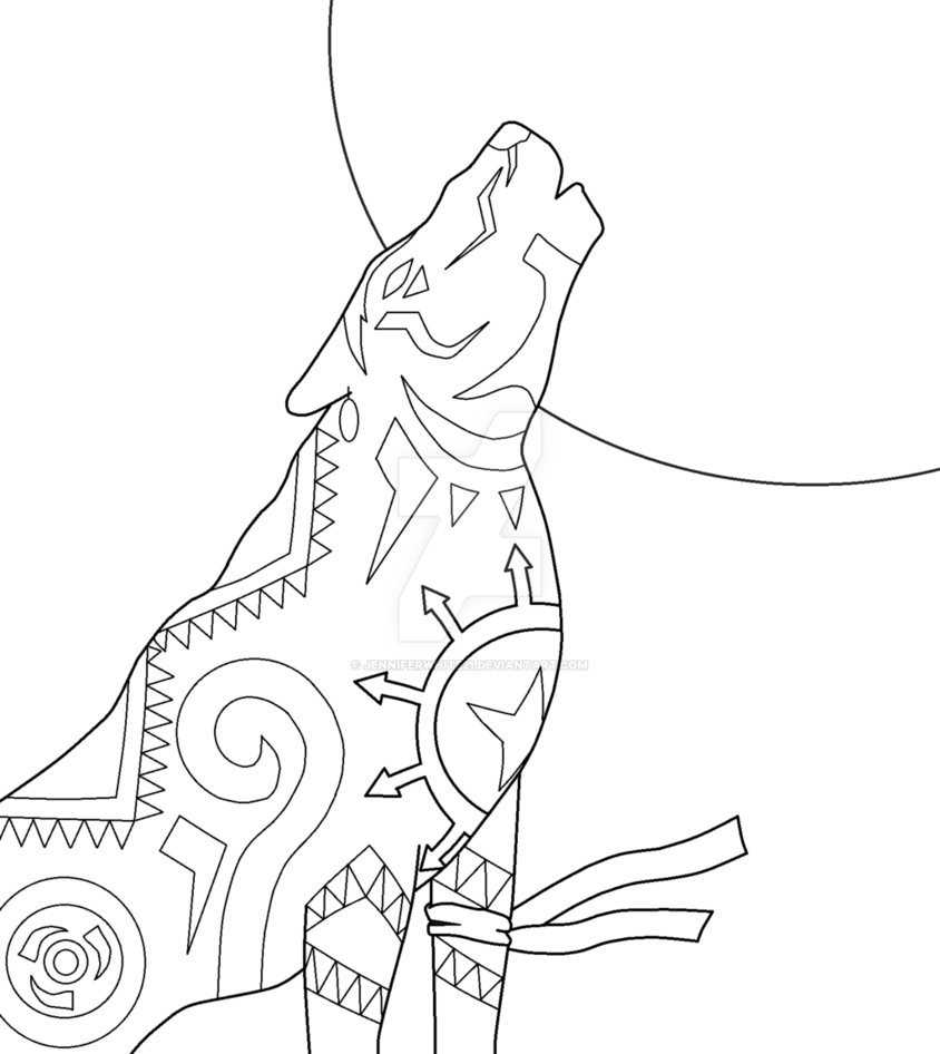 844x946 Native American Wolf