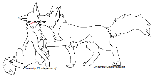 524x274 Wolf Couple Lineart2 By Protosykelegacy