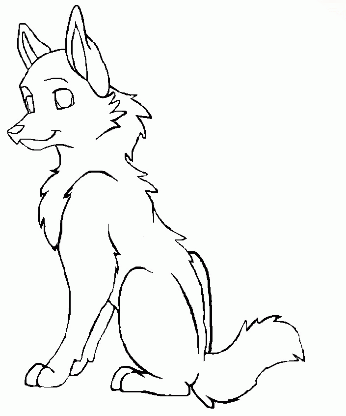 705x846 Wolf Outline Drawing