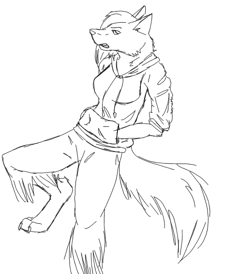 465x566 Anthro Wolf Outline By Cherrysamachan
