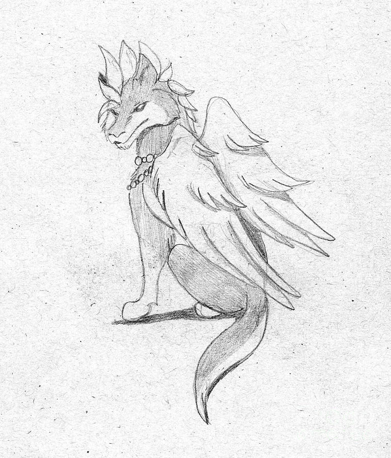 768x900 Wolf Drawings In Pencil With Wings