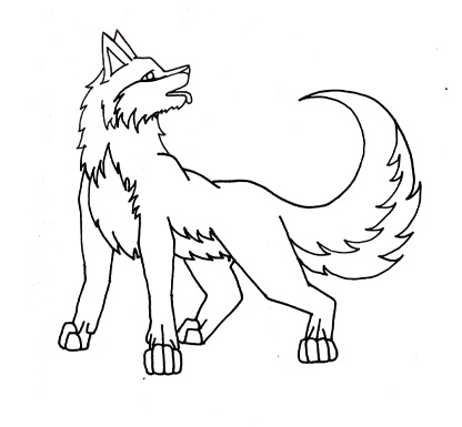 416x385 Drawn Wolf Dog