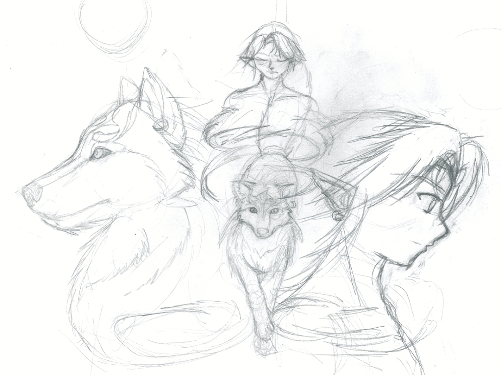 1024x768 Wolf Link Rough Wallpaper By Theheroine