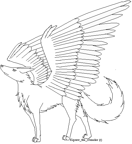 Wolf Drawing With Wings at GetDrawings | Free download