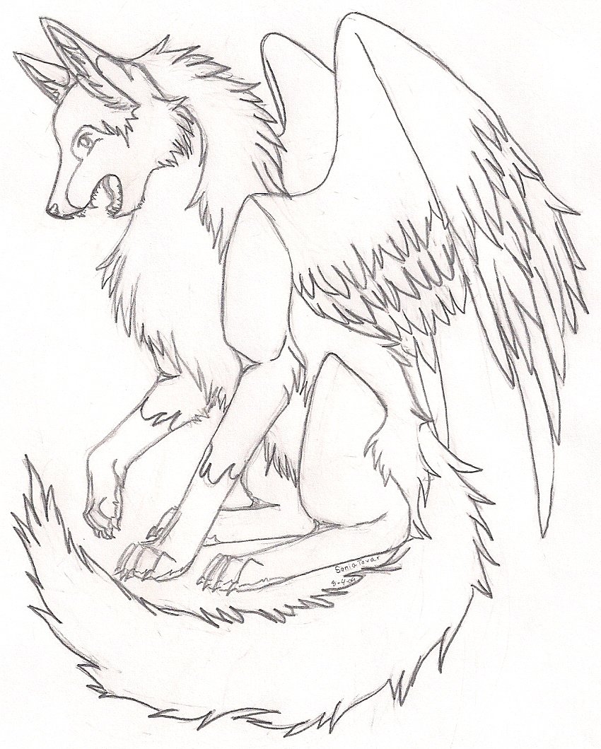 850x1059 Another Winged Wolf By Karate Foxes