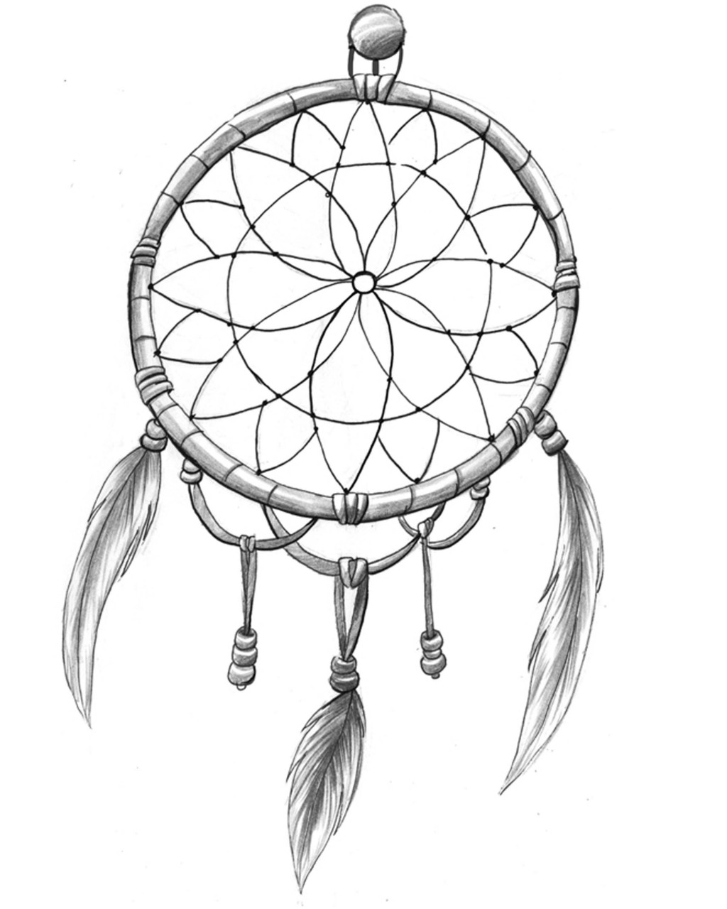1024x1280 Collection Of Dream Catcher Lineart Tattoo