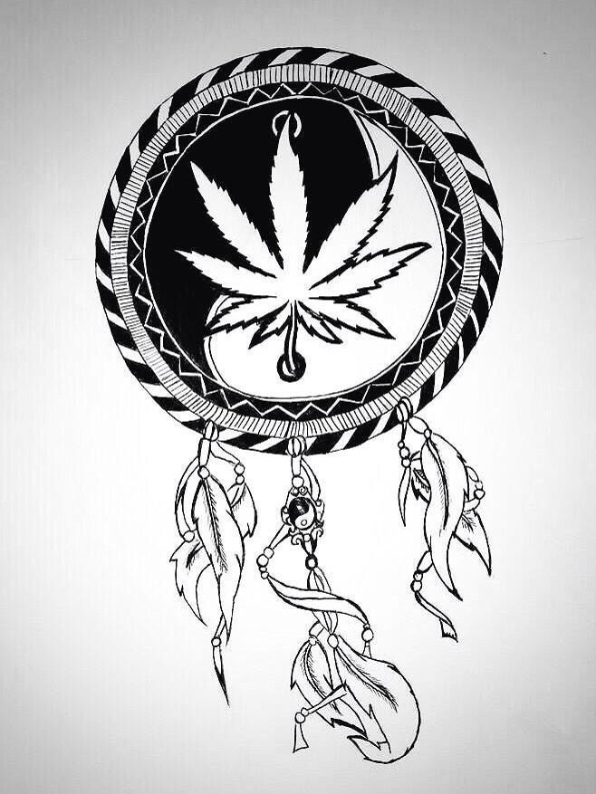 658x877 Drawn Marijuana Dreamcatcher