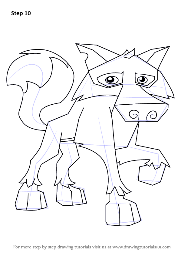 598x844 Learn How To Draw Wolf From Animal Jam (Animal Jam) Step By Step
