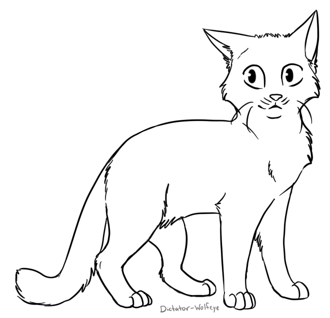 660x636 Cat Lineart By Dictator Wolfeye